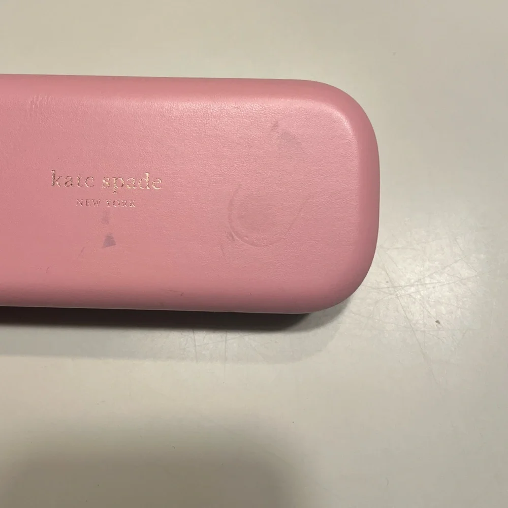 Kate Spade eye glasses clam shell pink green case